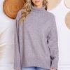 Charlotte Avery Mocha Colored Long Sleeve Turtleneck Sweater NEW ARRIVALS