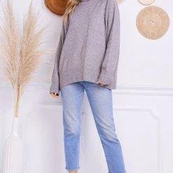 Charlotte Avery Mocha Colored Long Sleeve Turtleneck Sweater NEW ARRIVALS