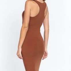 Act Truffle Colored Racer Back Sleeveless Midi Dress NEW ARRIVALS