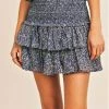 Reset By Jane NEW ARRIVALS Blue Floral Print Smock Skirt
