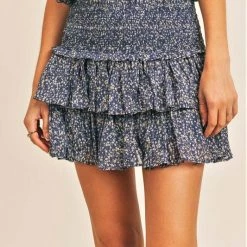 The Wearhouse Store 21 Reset By Jane NEW ARRIVALS Blue Floral Print Smock Skirt