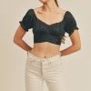 Reset By Jane Black Cropped Back Tie Top