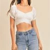 Reset By Jane White Cropped Back Tie Detail Top NEW ARRIVALS