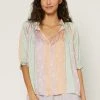 Current Air Pastel Color Block Split Neck Top NEW ARRIVALS