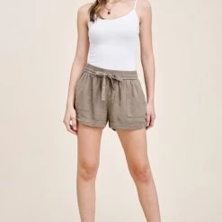 Staccato NEW ARRIVALS Olive Colored Drawstring Shorts