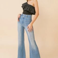 Jealous Tomato Black One Shoulder Bodysuit NEW ARRIVALS