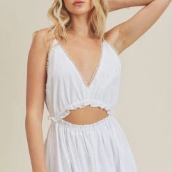 Lush NEW ARRIVALS White Waist Tie Maxi Dress