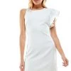 TCEC White Colored Asymmetrical Sheath Mini Dress