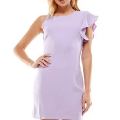TCEC Lavender Colored Asymmetrical Sheath Mini Dress