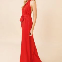 Jealous Tomato Solid Red Woven Jumpsuit