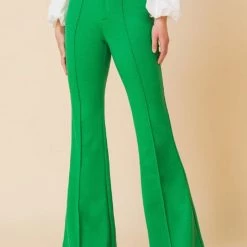 Jealous Tomato Green High Rise Flare Pants
