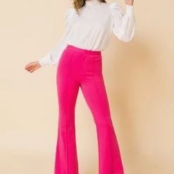 Jealous Tomato Hot Pink High Rise Flare Pants NEW ARRIVALS 7 Jealous Tomato Hot Pink High Rise Flare Pants NEW ARRIVALS
