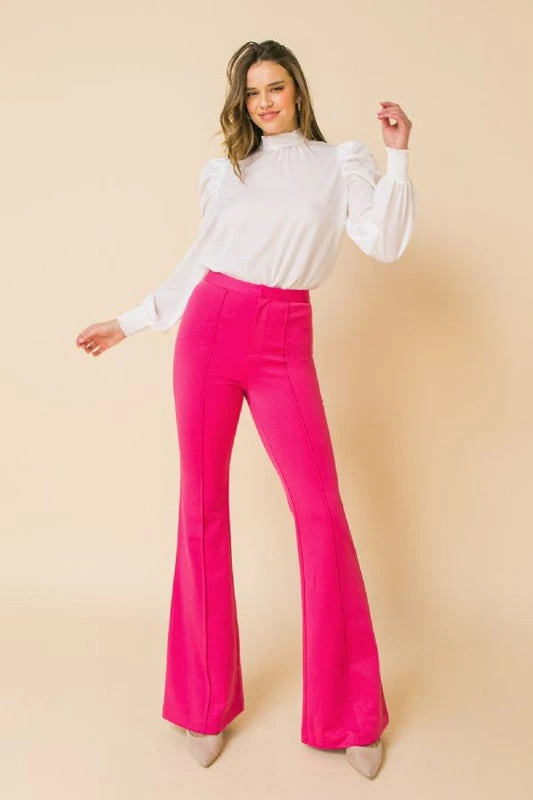 Jealous Tomato Hot Pink High Rise Flare Pants NEW ARRIVALS 4 Jealous Tomato Hot Pink High Rise Flare Pants NEW ARRIVALS