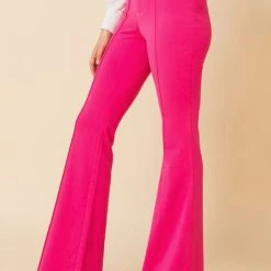 Jealous Tomato Hot Pink High Rise Flare Pants NEW ARRIVALS