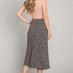 Be Cool NEW ARRIVALS Blue And White Floral Print Midi Skirt