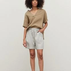 Grade & Gather NEW ARRIVALS Dry Thyme Colored Double Gauze Roll Up Sleep Top