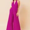 Jealous Tomato Fuchsia Halter Neckline Jumpsuit NEW ARRIVALS