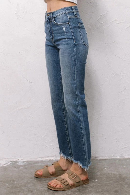 Sneak Peek Harlee High Rise Straight Leg Frayed Hem Jeans 5 Sneak Peek Harlee High Rise Straight Leg Frayed Hem Jeans
