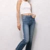 Sneak Peek Harlee High Rise Straight Leg Frayed Hem Jeans