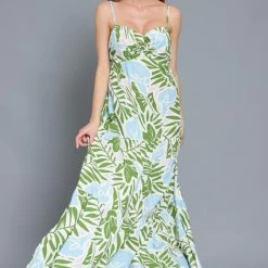 AaKaa Summer Time Cabana Belted Maxi Dress