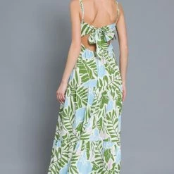 AaKaa Summer Time Cabana Belted Maxi Dress