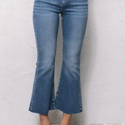Sneak Peek Holly High Rise Cropped Kick Flare Raw Hem Jeans NEW ARRIVALS