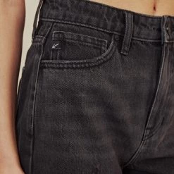 Kan Can Dakota Dark Grey High Rise Mom Shorts