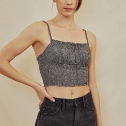 Kan Can Dakota Dark Grey High Rise Mom Shorts