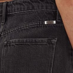 Kan Can Dakota Dark Grey High Rise Mom Shorts