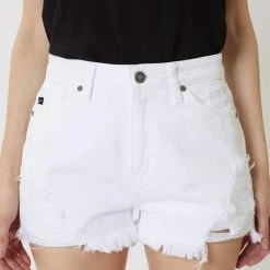 Kan Can Valencia White Distressed Shorts NEW ARRIVALS
