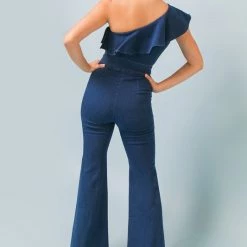 Jealous Tomato Dark Denim One Shoulder Jumpsuit 8 Jealous Tomato Dark Denim One Shoulder Jumpsuit