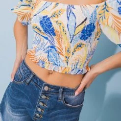 Jealous Tomato Maui Floral Smock Off Shoulder Top NEW ARRIVALS