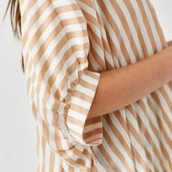 Mustard Seed Beige And White Oversized Striped Top NEW ARRIVALS