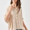 Mustard Seed Beige And White Oversized Striped Top NEW ARRIVALS