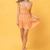Jealous Tomato NEW ARRIVALS Tangerine Colored Woven Mini Dress