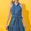 Jealous Tomato NEW ARRIVALS Denim Solid Stretch Mini Dress