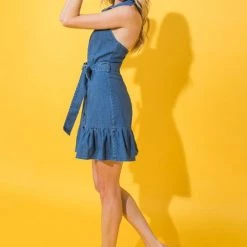 Jealous Tomato NEW ARRIVALS Denim Solid Stretch Mini Dress