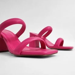 Shu Shop NEW ARRIVALS Magenta Two Strap Block Heels