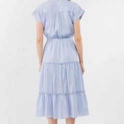 Fanco Baby Blue Shirt Style Maxi Dress NEW ARRIVALS