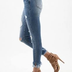 Kan Can Emma Double Fringe Cuff Jeans