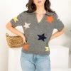 THML Grey Colored Star Collared Sweater NEW ARRIVALS