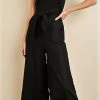Jane Plus One Black Wrap Around Cropped Jumpsuit