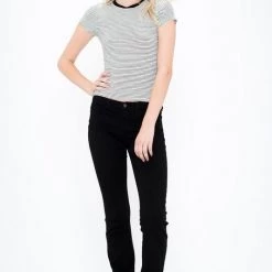 Sneak Peak Allison Black Mid Rise Boot Cut Jeans