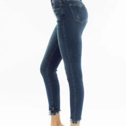 Kan Can Denise Dark High Rise Skinny Ankle Jeans