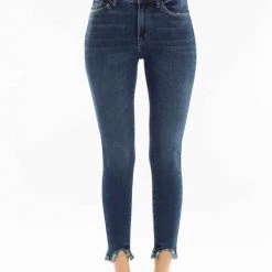 Kan Can Denise Dark High Rise Skinny Ankle Jeans