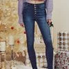 Kan Can NEW ARRIVALS Bella High Rise Button Fly Jeans