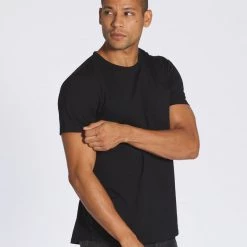MEN Black CUTS Wide-Neck Pocket Crew Elongated