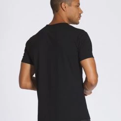 MEN Black CUTS Wide-Neck Pocket Crew Elongated
