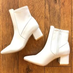 Best Shoes NEW ARRIVALS Scarlett White Ankle Boots