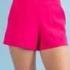 Glam NEW ARRIVALS Hot Pink High Waist Shorts With Pockets